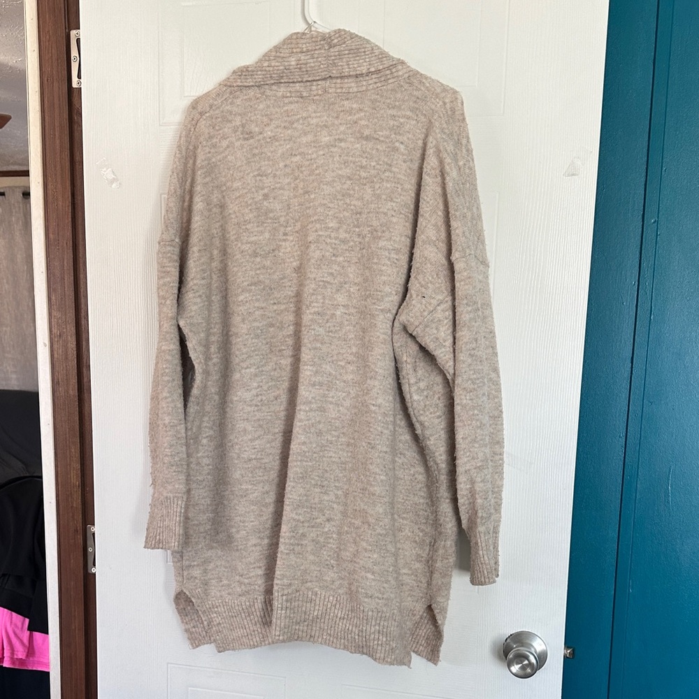 GUC Time and Tru Light Tan Open Cardigan w/ 2 Pockets - Picture 9 of 10
